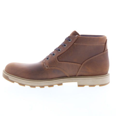 Rockport Seamus Mens Brown Wide Leather Lace Up Casual Dress Boots