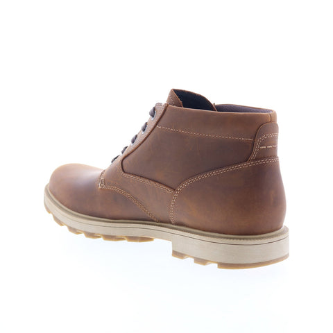 Rockport Seamus SEAMUS Mens Brown Leather Lace Up Casual Dress Boots