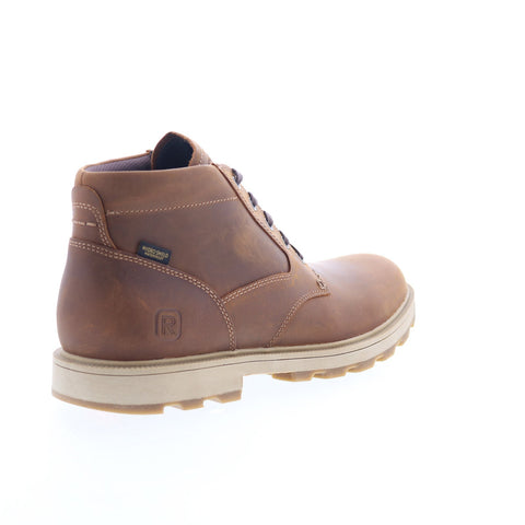 Rockport Seamus SEAMUS Mens Brown Leather Lace Up Casual Dress Boots