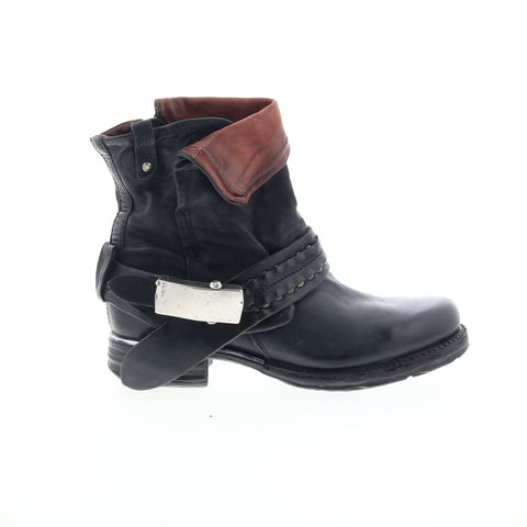 A.S. 98 Sebastian Womens Black Leather Zipper Casual Dress Boots