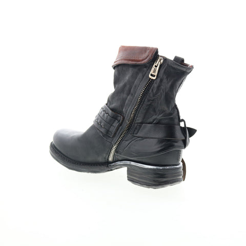 A.S. 98 Sebastian Womens Black Leather Zipper Casual Dress Boots