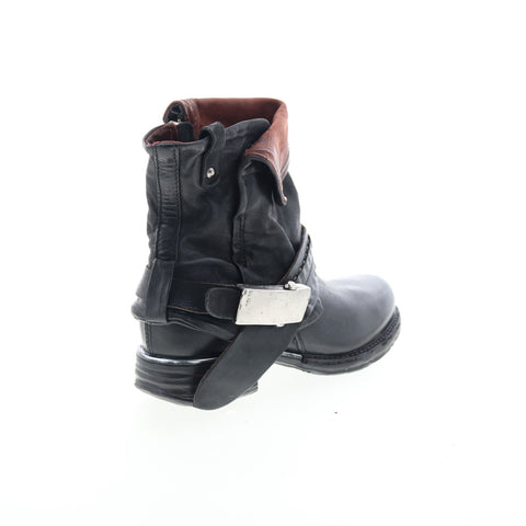 A.S. 98 Sebastian Womens Black Leather Zipper Casual Dress Boots