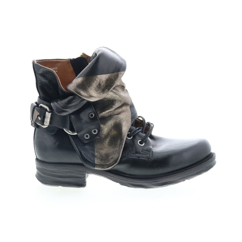 A.S. 98 Sebby Womens Black Leather Hook & Loop Ankle & Booties Boots
