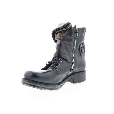 A.S. 98 Sebby Womens Black Leather Hook & Loop Ankle & Booties Boots
