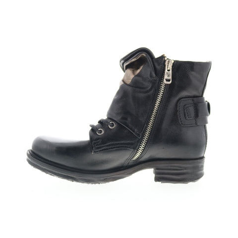 A.S. 98 Sebby Womens Black Leather Hook & Loop Ankle & Booties Boots
