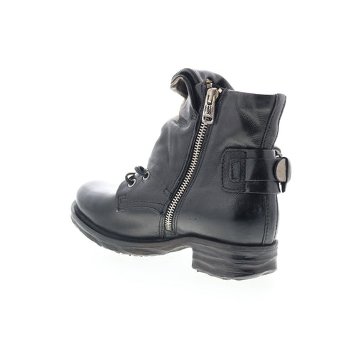A.S. 98 Sebby Womens Black Leather Hook & Loop Ankle & Booties Boots