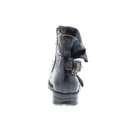 A.S. 98 Sebby Womens Black Leather Hook & Loop Ankle & Booties Boots