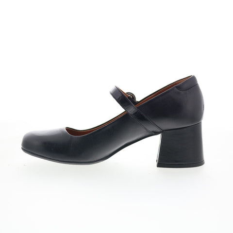 Miz Mooz Seely Womens Black Leather Hook & Loop Pumps Heels Shoes