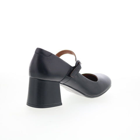 Miz Mooz Seely Womens Black Leather Hook & Loop Pumps Heels Shoes