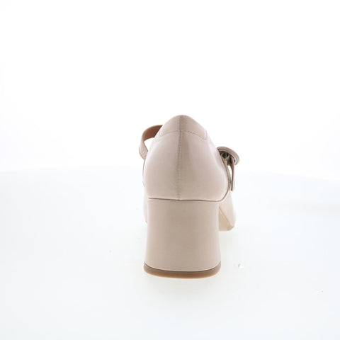 Miz Mooz Seely Womens Beige Leather Hook & Loop Pumps Heels Shoes