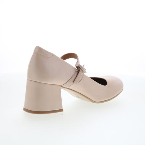 Miz Mooz Seely Womens Beige Leather Hook & Loop Pumps Heels Shoes