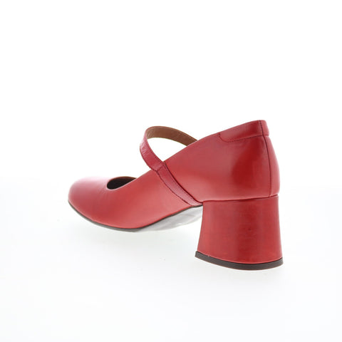 Miz Mooz Seely Womens Red Leather Hook & Loop Pumps Heels Shoes