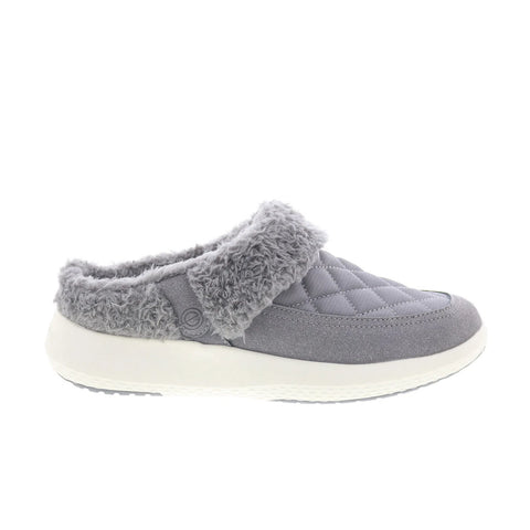 Easy Spirit Evee 2 Martha Stewart Womens Gray Canvas Clog Flats Shoes