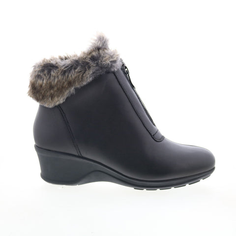 Easy Spirit Fairlae SEFAIRLAE Womens Black Wide Leather Casual Dress Boots