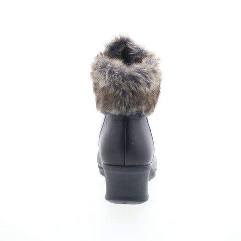 Easy Spirit Fairlae SEFAIRLAE Womens Black Wide Leather Casual Dress Boots