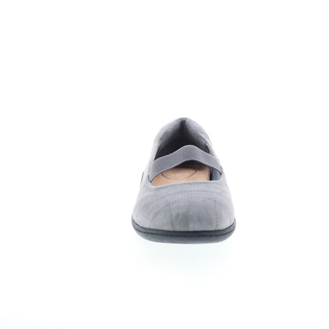 Easy Spirit Gold SEGOLD Womens Gray Extra Wide Suede Mary Jane Flats Shoes