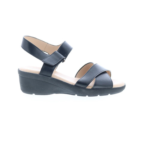 Easy Spirit Pacey 3 SEPACEY3 Womens Black Wide Wedges Sandals Shoes