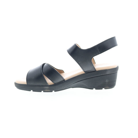 Easy Spirit Pacey 3 SEPACEY3 Womens Black Wide Wedges Sandals Shoes
