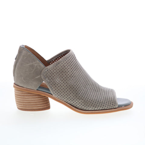 Sofft Carleigh SF00515 Womens Gray Leather Zipper Heeled Sandals Shoes