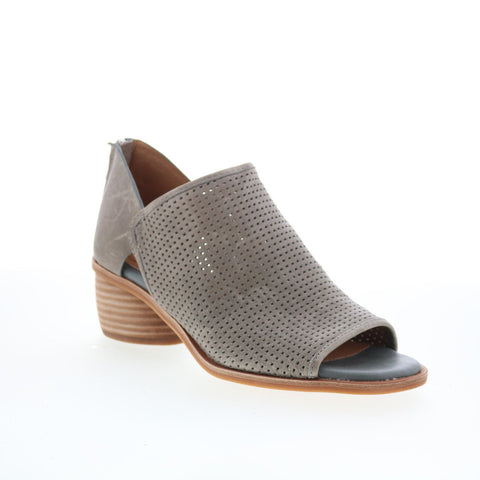Sofft Carleigh SF00515 Womens Gray Leather Zipper Heeled Sandals Shoes
