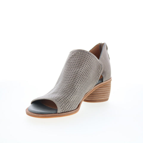Sofft Carleigh SF00515 Womens Gray Leather Zipper Heeled Sandals Shoes