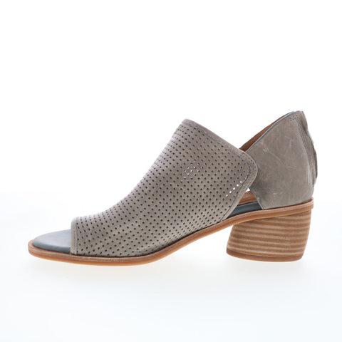 Sofft Carleigh SF00515 Womens Gray Leather Zipper Heeled Sandals Shoes