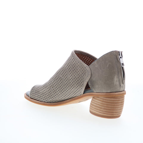 Sofft Carleigh SF00515 Womens Gray Leather Zipper Heeled Sandals Shoes