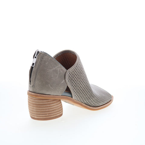 Sofft Carleigh SF00515 Womens Gray Leather Zipper Heeled Sandals Shoes