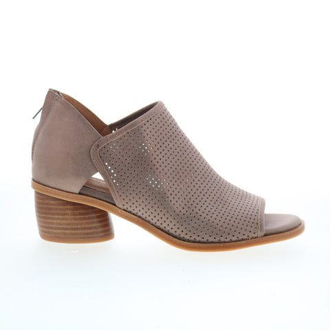 Sofft Carleigh SF00515 Womens Brown Leather Zipper Heeled Sandals Shoes