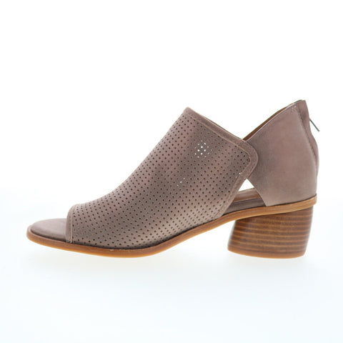 Sofft Carleigh SF00515 Womens Brown Leather Zipper Heeled Sandals Shoes