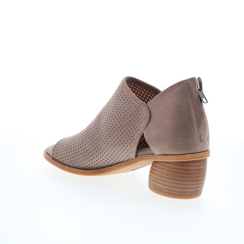 Sofft Carleigh SF00515 Womens Brown Leather Zipper Heeled Sandals Shoes
