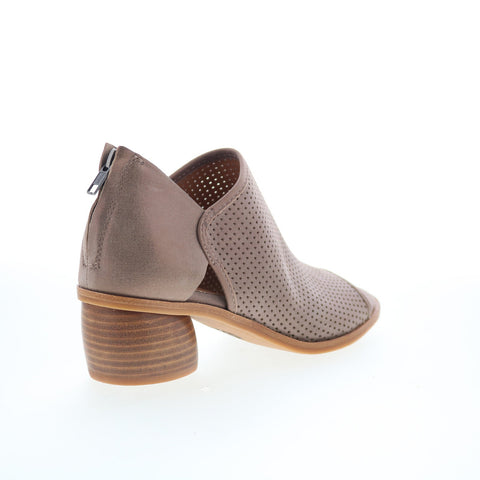Sofft Carleigh SF00515 Womens Brown Leather Zipper Heeled Sandals Shoes
