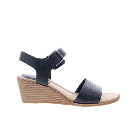 Sofft Garin SF0063701 Womens Black Leather Wedges Sandals Shoes