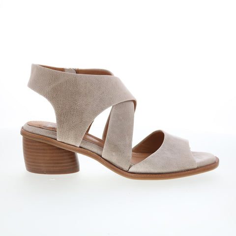 Sofft Camille SF00759 Womens Gray Leather Zipper Heeled Sandals Shoes