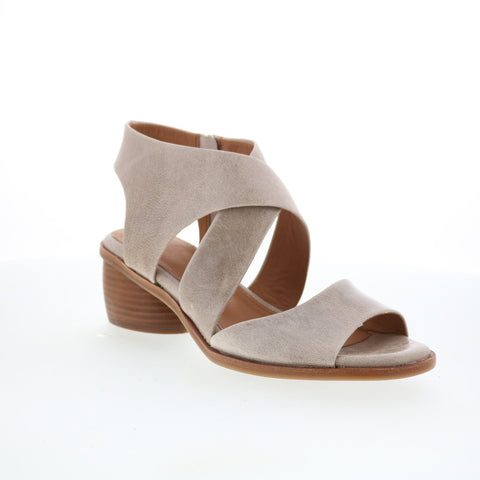Sofft Camille SF00759 Womens Gray Leather Zipper Heeled Sandals Shoes