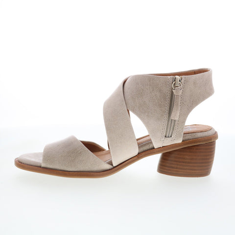 Sofft Camille SF00759 Womens Gray Leather Zipper Heeled Sandals Shoes