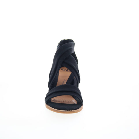 Sofft Samoa SF0078521 Womens Black Leather Heeled Sandals Shoes