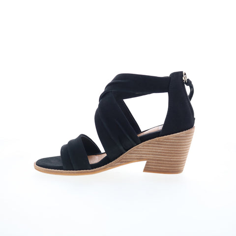Sofft Samoa SF0078521 Womens Black Leather Heeled Sandals Shoes