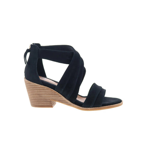 Sofft Samoa SF0078521 Womens Black Leather Heeled Sandals Shoes