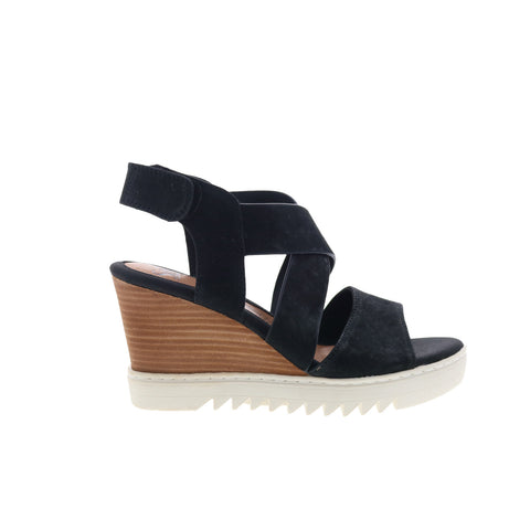 Sofft Uxley SF0081301 Womens Black Leather Wedges Sandals Shoes