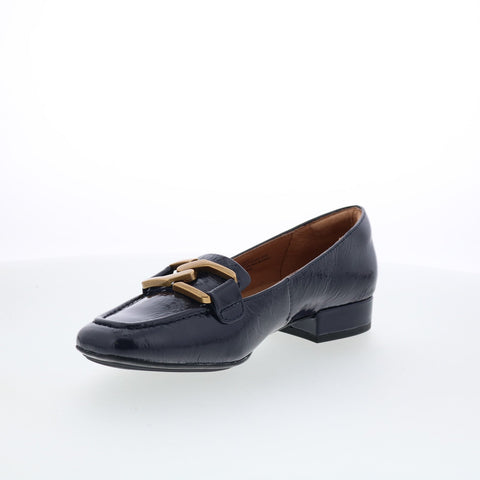 Sofft Erica SF00908 Womens Blue Leather Slip On Loafer Flats Shoes