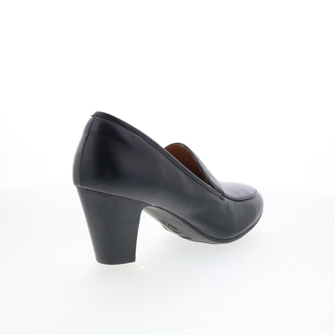 Sofft Lucinda SF00917 Womens Black Leather Slip On Pumps Heels Shoes