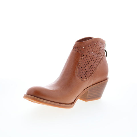 Sofft Aisley Perf SF01003 Womens Brown Leather Zipper Ankle & Booties Boots