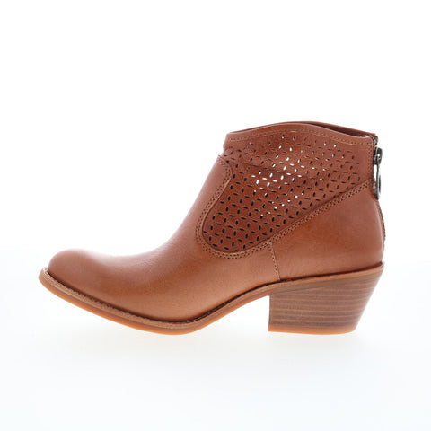 Sofft Aisley Perf SF01003 Womens Brown Leather Zipper Ankle & Booties Boots