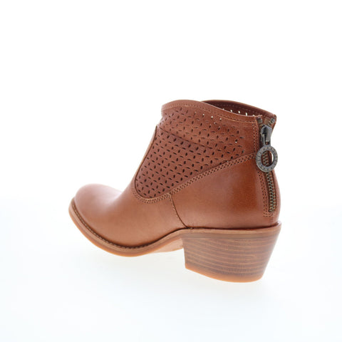 Sofft Aisley Perf SF01003 Womens Brown Leather Zipper Ankle & Booties Boots