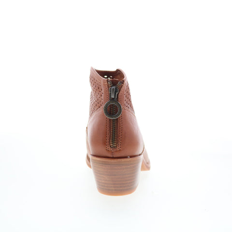 Sofft Aisley Perf SF01003 Womens Brown Leather Zipper Ankle & Booties Boots