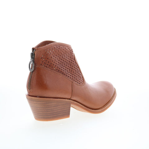 Sofft Aisley Perf SF01003 Womens Brown Leather Zipper Ankle & Booties Boots