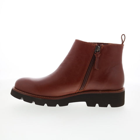 Sofft Paige SF01008 Womens Brown Leather Zipper Ankle & Booties Boots