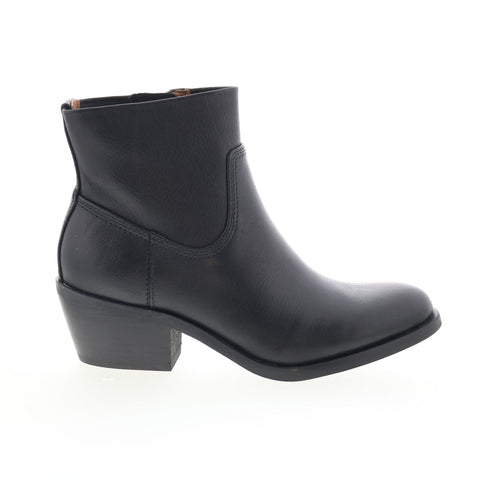 Sofft April SF01161 Womens Black Leather Zipper Ankle & Booties Boots
