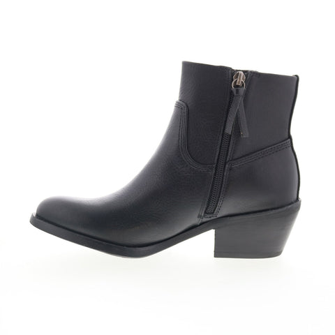 Sofft April SF01161 Womens Black Leather Zipper Ankle & Booties Boots